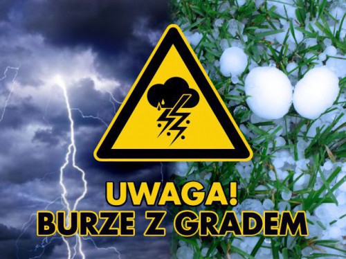 Ostrzeżenie  meteo - burze z gradem