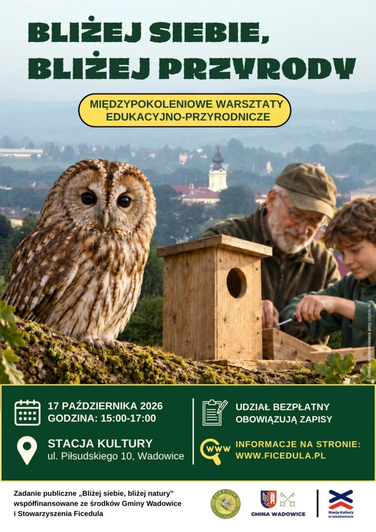 Grafika promocyjna wydarzenia Bliżej siebie, bliżej przyrody – międzypokoleniowe spotkania z naturą
