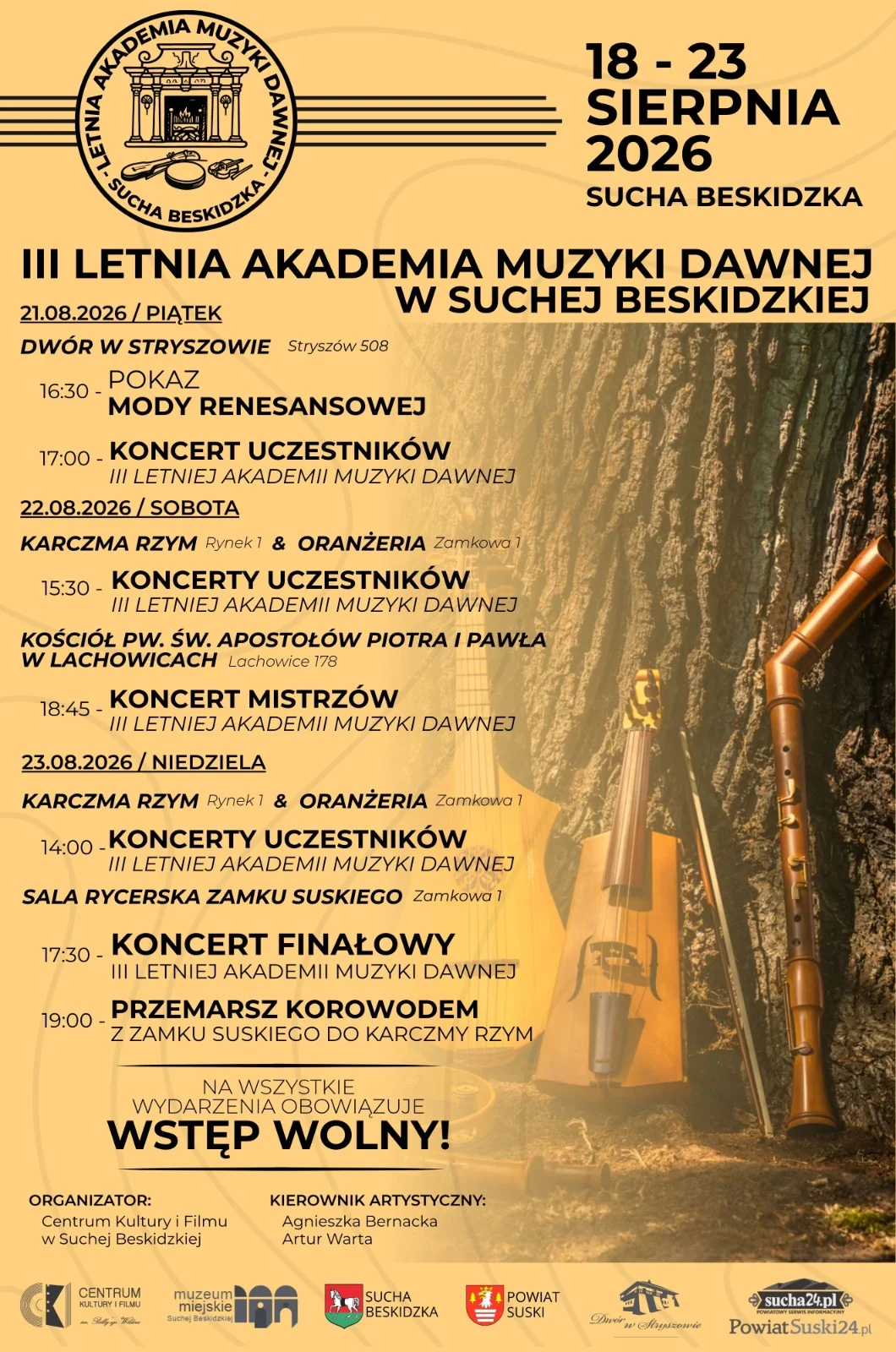 Grafika promocyjna wydarzenia III Letnia Akademia Muzyki Dawnej