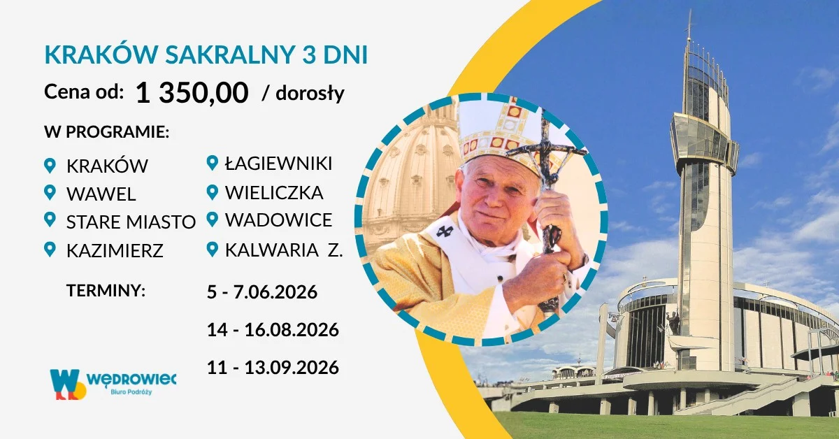 Grafika promocyjna wydarzenia Kraków Sakralny i Parada Smoków: 3 dni z Krakowem, Wieliczką i Wadowicami
