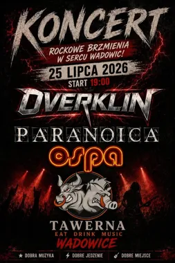 Grafika promocyjna wydarzenia KONCERT TAWERNA WADOWICE: rockowy wieczór