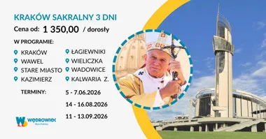 Grafika promocyjna wydarzenia Kraków Sakralny i Parada Smoków: 3 dni z Krakowem, Wieliczką i Wadowicami