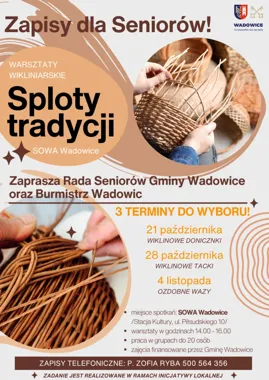 Grafika promocyjna wydarzenia Warsztaty wikliniarskie „Sploty tradycji”
