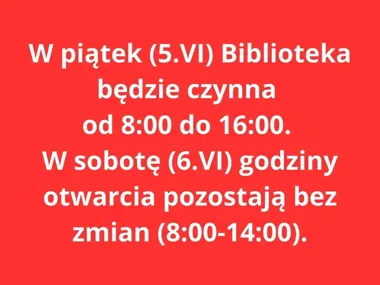Piątek z książką - Wadowicka Biblioteka zaprasza na skrócone, ale intensywne godziny