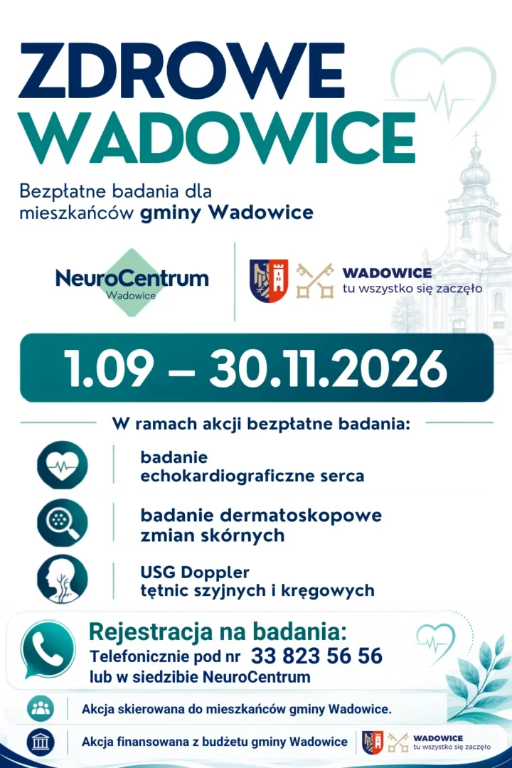 Trzy bezpłatne badania dla mieszkańców gminy Wadowice. Pula jest ograniczona