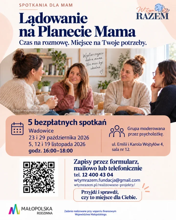 Pięć bezpłatnych spotkań dla mam. Wadowice przygotowały przestrzeń do rozmowy