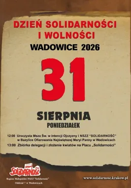Wadowice upamiętnią porozumienia sierpniowe. Dwa punkty uroczystości