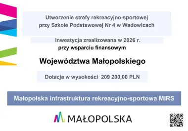 Ponad 209 tys. zł na strefę sportu przy Szkole Podstawowej nr 4