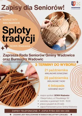 Trzy wiklinowe wyzwania dla seniorów w Wadowicach. Udział jest bezpłatny