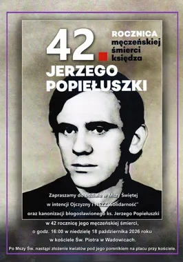 Msza i kwiaty przy pomniku. Wadowice upamiętnią ks. Popiełuszkę