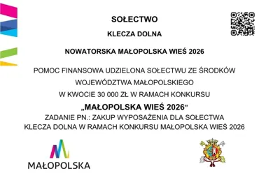 30 tysięcy złotych na wyposażenie dla Kleczy Dolnej. Będzie piec i namioty